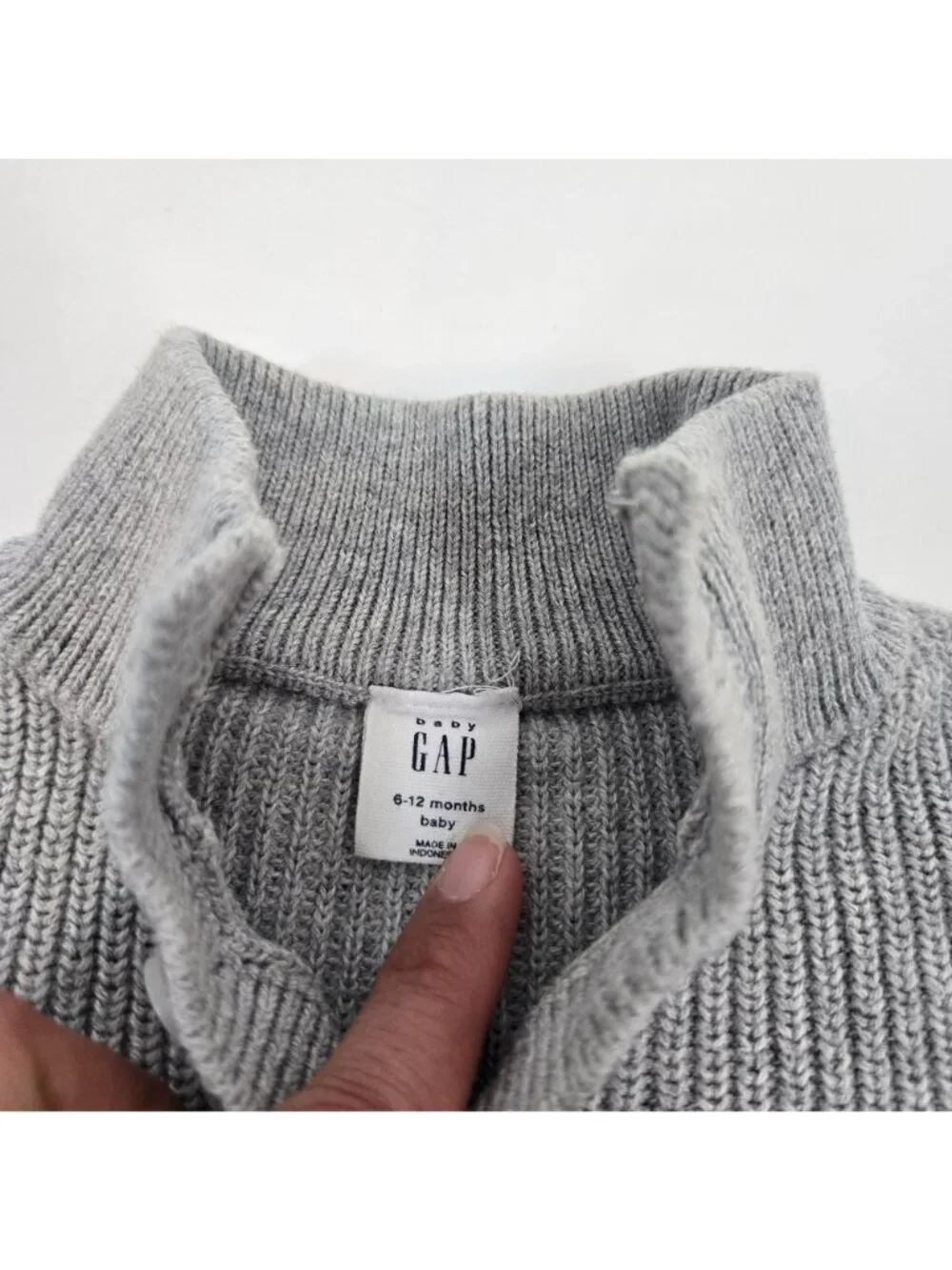 Baby Gap Ribbed Sweater Set Gray Knit Pants 2 Piece Fall Baby Size 6-12 Months